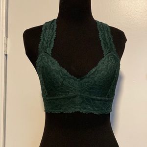 GUC Free People dark green bralette